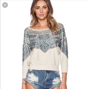 Beaded Cropped Sweater